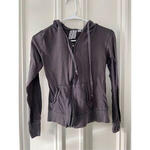 Dark gray lightweight zip surfing Sayulita hoodie sweatshirt M